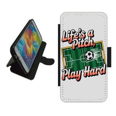 Fußball Handy Hülle Wallet Flip Cover für iPhone Samsung Pixel Play Hard FOT3