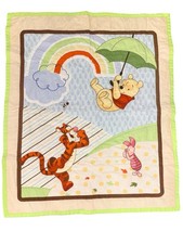 Vintage Winnie The Pooh And Friends Baby Nursery Quilt Handmade 34x41