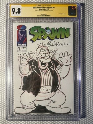 Spawn #1 30th Ann. CGC 9.8 FULL SKETCH Signed Bill Morrison Krusty Violator 1/1