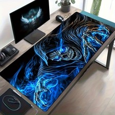 40 90cm Grim Reaper Skull Gaming Mouse Pad - Large Fantasy-Themed Desk Mat with
