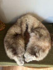 Vintage real Fox fur collar with satin lining.