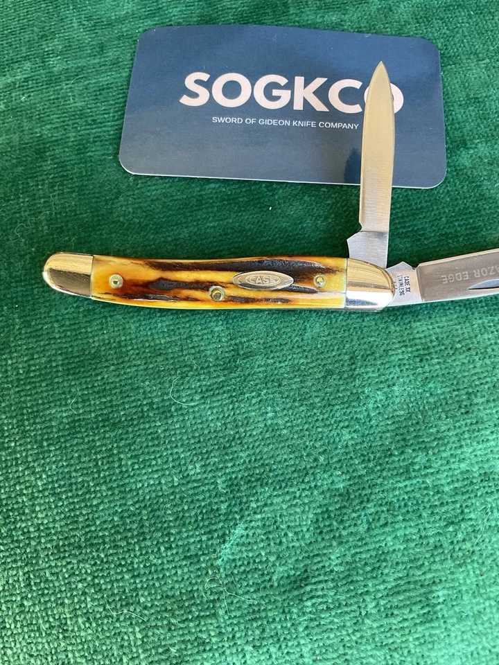 Cuchillo de ciervo Case 1976 gris Scroll Razor Edge rico oscuro suculento 52087 Foto 2 de 4