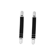 erioctry 1 Pair Adjustable Stocking Clip Suspender Garter Straight Belt Black