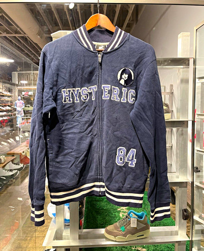 Hysteric Glamour, Hysteric Glamour Vintage Blue 84 Full Zip Fleece Varsity Jacket Size Small