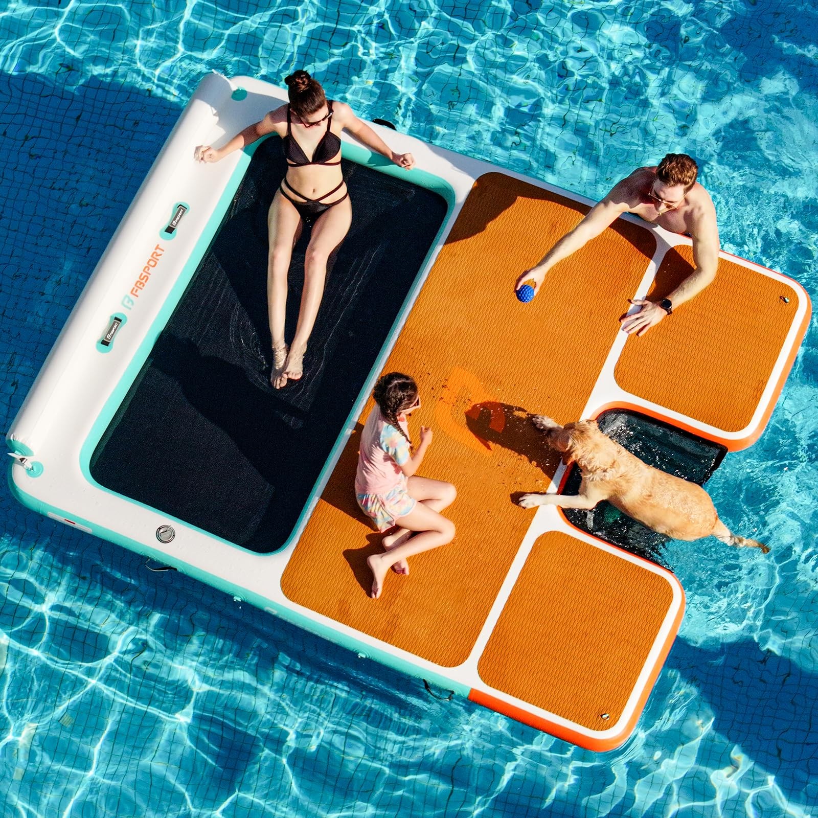 FBSPORT Inflatable Floating Dock 8ft Dog Boat Ramp in One, Floating ...