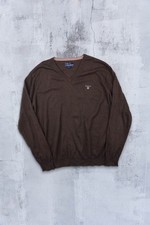 Gant V-Neck Long Sleeve Wool Jumper Size: L