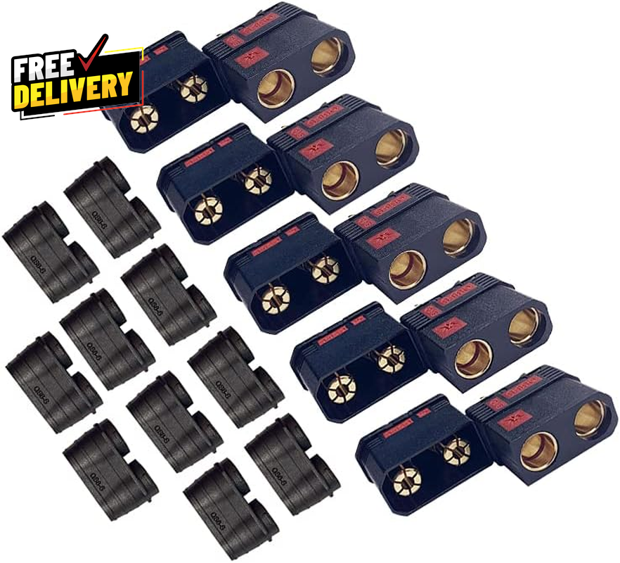 High Current QS8-S Antispark Connector Male & Female 5 Pairs Black