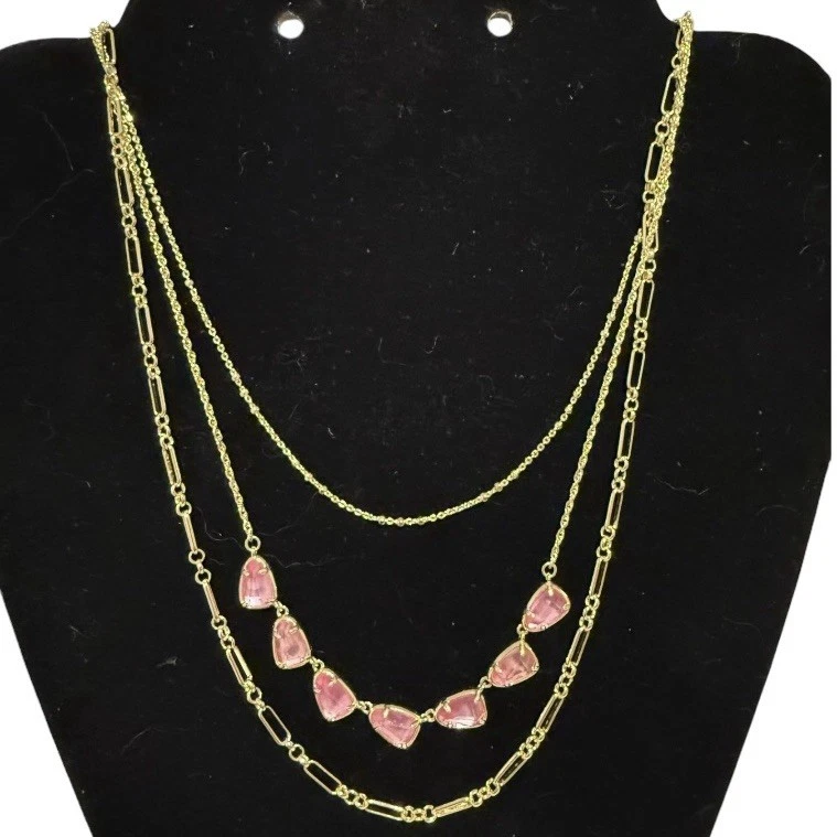Collar Kendra Scott Susana Triple Hilo Oro Rosa Capas Descatalogado Usado en Excelente Condición