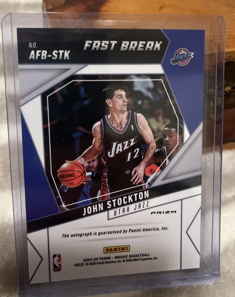John Stockton 2024-25 Mosaico Fast Break Automático Disco Plateado Utah Jazz NBA HOF Foto 2 de 2