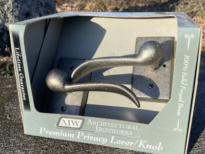 Architectural Iron Works Solid Forged Brass Premium Door Knob Lever 760N Silver