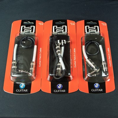 3-PACK Hosa CPE-112 1FT Right Angle Guitar Pedalboard Patch Cable