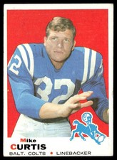 1969 Topps Football Card Mike Curtis RC Baltimore Colts #229 EX+