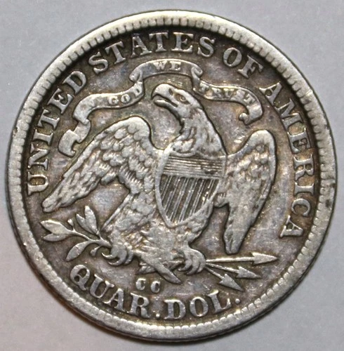 1876-CC Seated Liberty Silver Quarter - 90% Silver - Very Fine/XF - #1347E
