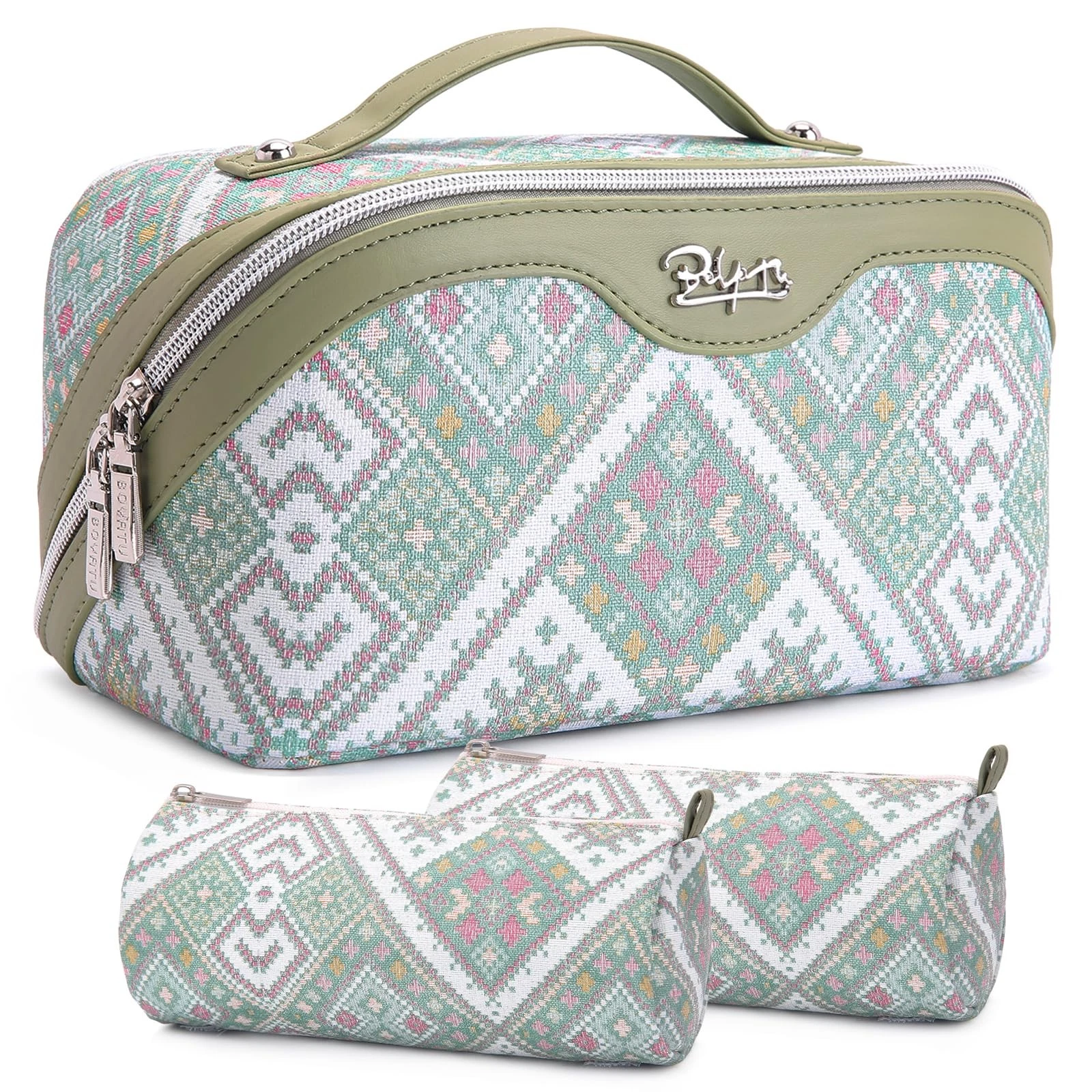 Travel Makeup Bags for Women: Western Boho Chic Large Capacity Cosmetic Organ...