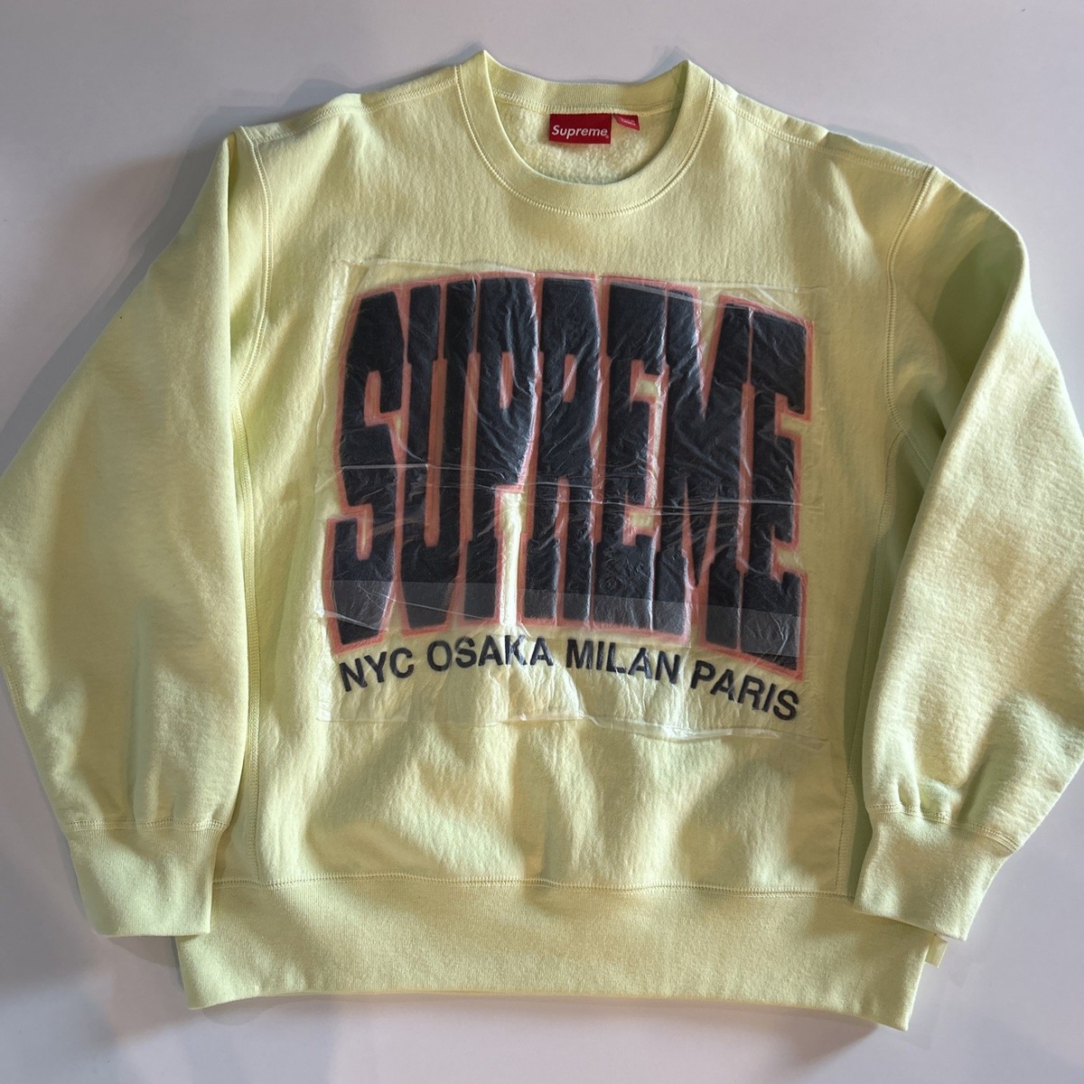 Supreme Cities Arc Crewneck Pale Lime Size Small