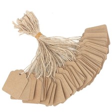 joycraft 500Pcs Price Tags with String 1.4x1.8 inch, Brown With White