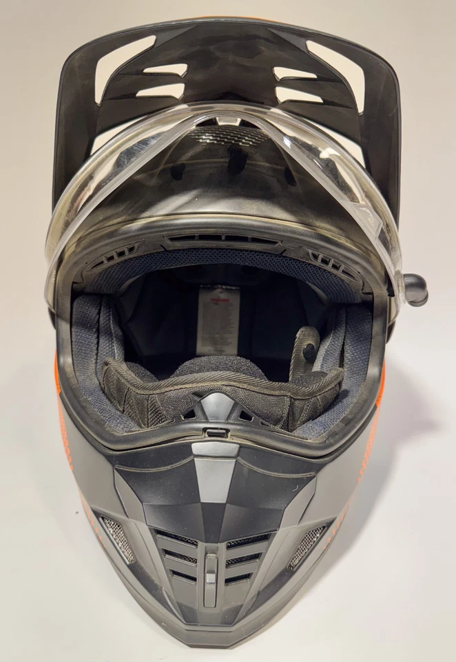 Casco deportivo doble HJC DS-X1 naranja/negro mediano + manual y cable todoterreno Foto 3 de 4