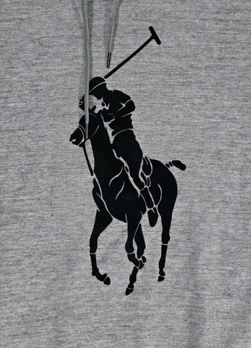 Polo Ralph Lauren OVERSIZE PONY grande logo pullover felpa con cappuccio grigio uomo M