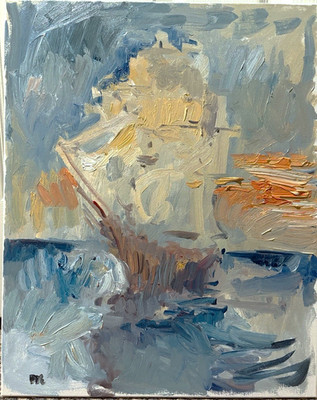 Nautical Seascape Modern Cubist Oil Painting On 16 x20  Canvas Original Signed
