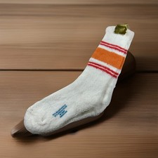 VTG Women  s Socks Fine Hosiery Orange Pink Acrylic USA 7-9 White Terry