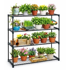 4 Tier Garden Greenhouse Shelving Steel Staging Shelving Plant Racking Staging