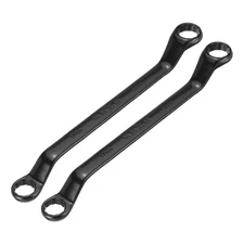 2pcs 45 Degree Offset Box End Wrench 17 x 19mm Metric 12 Point Double End Black