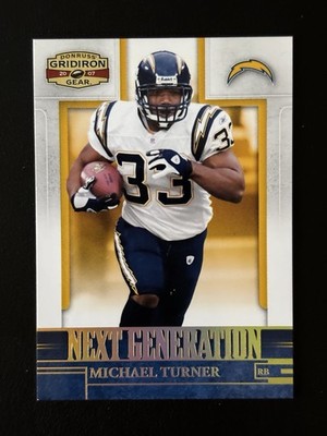 2007 Donruss Gridiron Gear Michael Turner Next Generation Gold Card Serial #/100