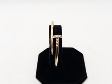 RARO $19,000 CARTIER NAIL Diamante Oro Amarillo 18k Brazalete Brazalete L 32g Talla 21