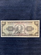 Uncirculated 1986 Ecuador 100 Sucres P-118 Bolivar On Center