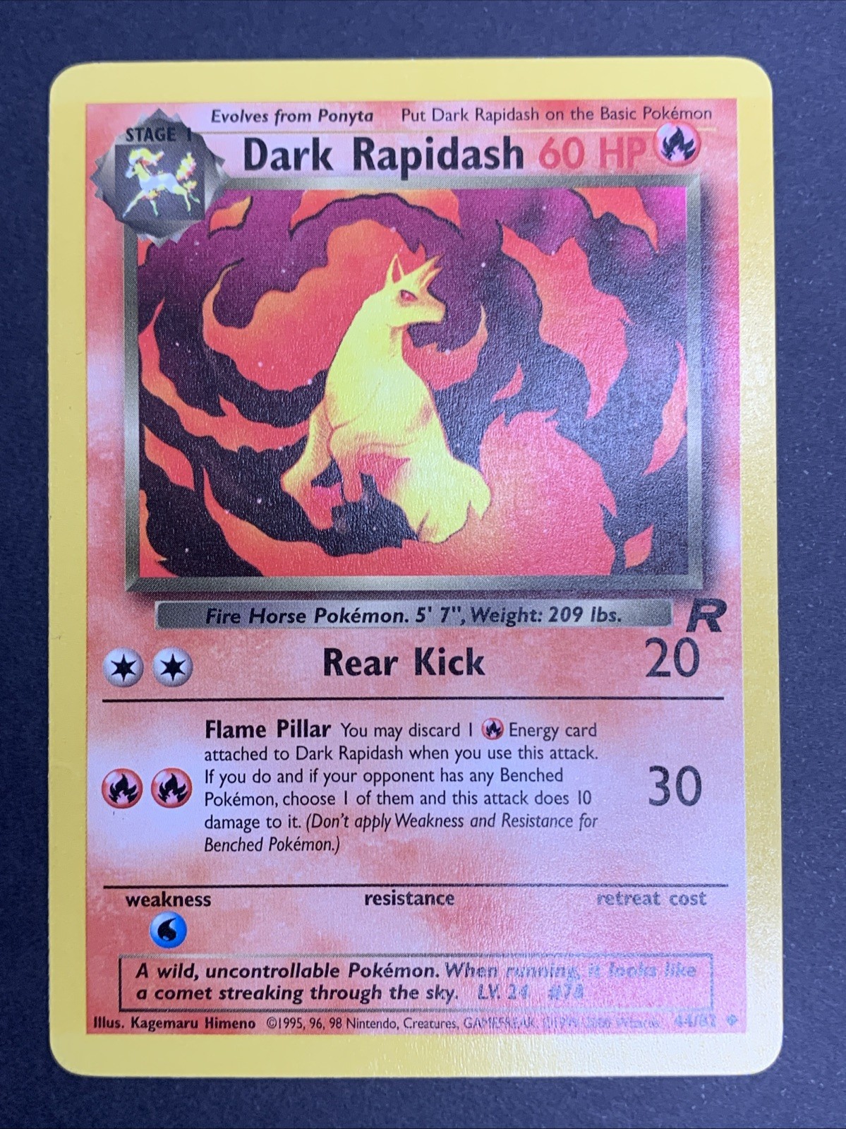 Dark Rapidash 44/82 Uncommon Team Rocket Pokemon Unlimited Lightly Played