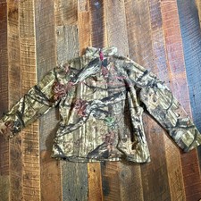 Mossy Oak Break-Up Women's Fleece Camo  Pink 1/4 Zip Jacket Hunting Sz XL