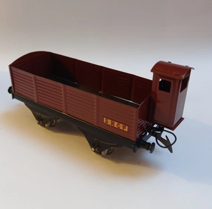 Wagon De Train Hornby – Frein-marchandises échelle 0 – Ancien, En Métal Blanc, Boîte D'origine (tachée) – Vintage Collection