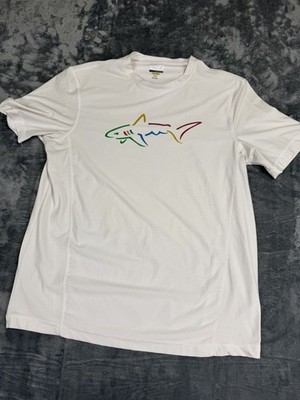Greg Norman White Performance T-Shirt Logo PlayDry Fabric Mens M