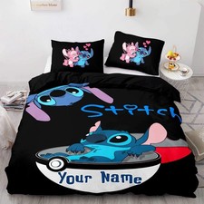 Personalized Stitch Vs Angel Cute Alien Couple Lilo Stitch Cartoon Bedding Set