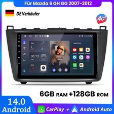 6+128GB Carplay Android14 Autoradio GPS Navi BT DAB+ Für Mazda 6 GH GG 2007-2012