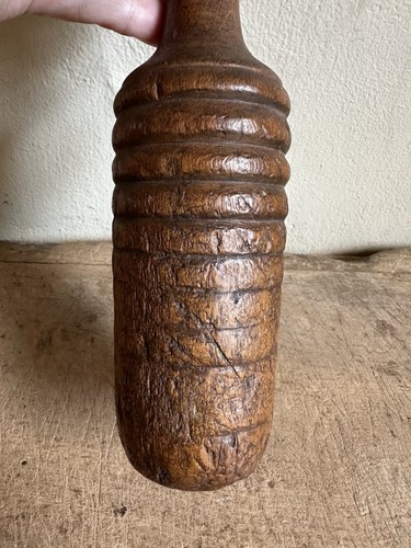 BEST Early Antique Wooden Herb Grinder Masher Great Wear Patina 19th C Treen - Picture 5 of 8