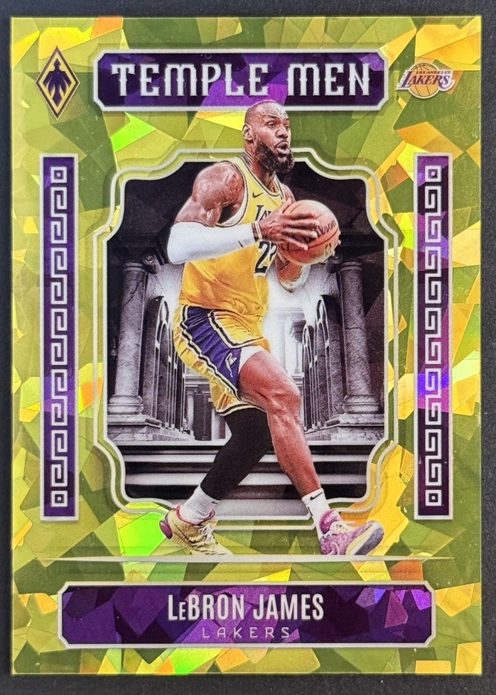 LeBron James 2023-24 Panini Phoenix #2 Temple Men Yellow Ice /175 Lakers