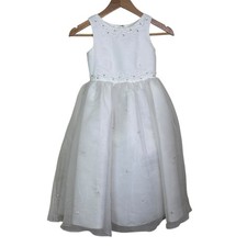 Vivian Nicole Size 6 White Tulle Bling Flower Girl First Communion Dress