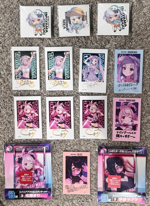 Vtuber - Pins - Acrylic - Set Of 14 - TOMARI MARI - ITO LIFE - KAGURA MEA