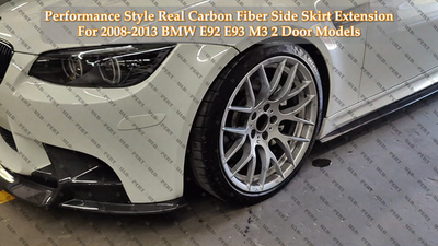 Performance Carbon Fiber Side Skirt Extension Splitters For 08-13