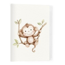 Baby Photo Album 4x6, Cute Watercolor Safari Animal Monkey Newborn Kids Photo...