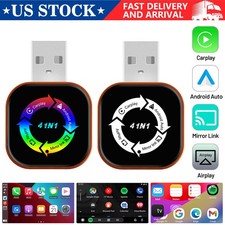 4 IN 1 Wireless Carplay Android Auto USB Dongle Mirror Link Adapter Plug  Play  