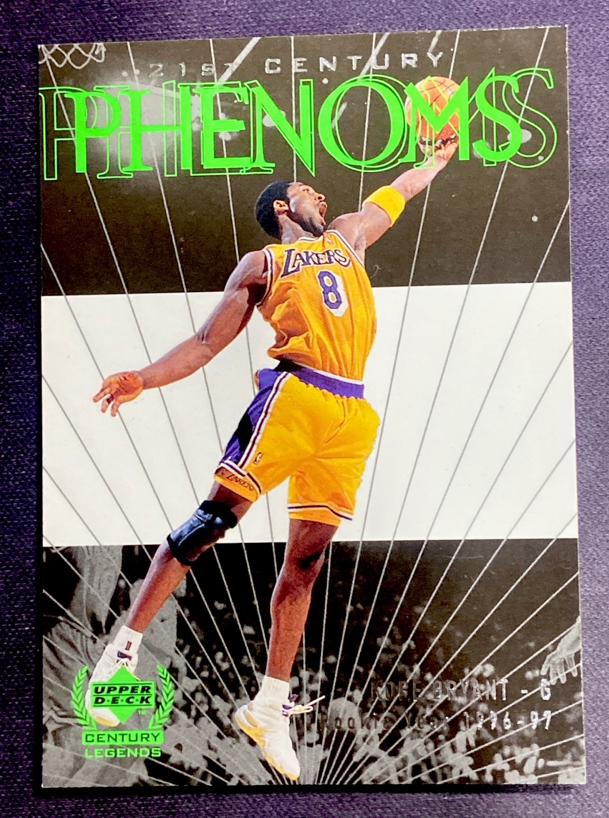1999 UPPER DECK CENTURY LEGENDS #51 KOBE BRYANT 21st CENTURY PHENOMS LAKERS