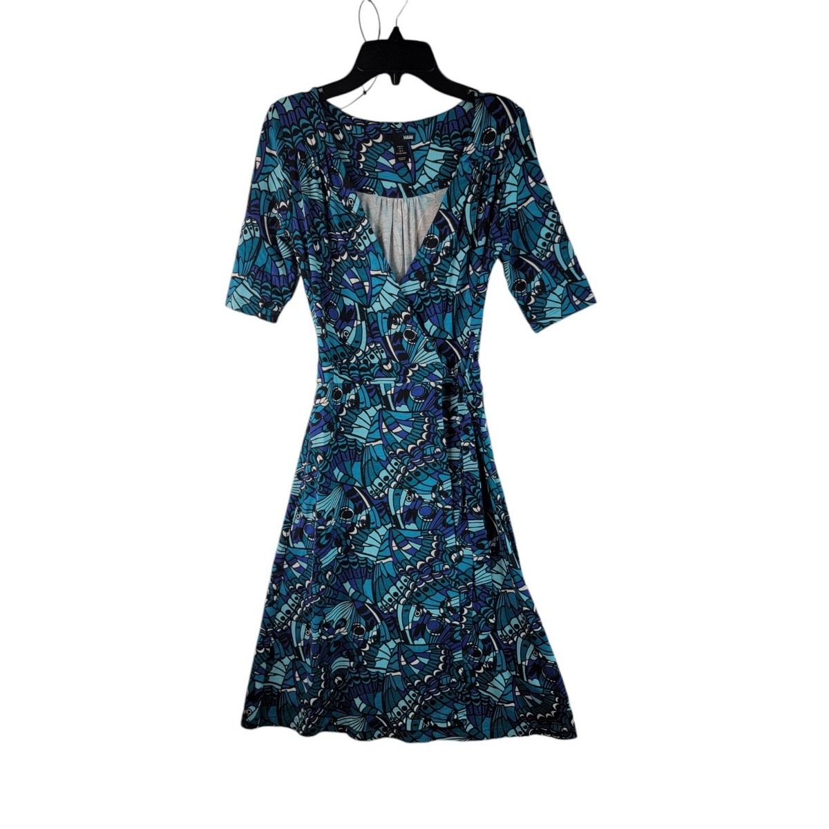 lace wrap dress Cami Angel Sleeve Faux Wrap Dress Lace Baby Blue