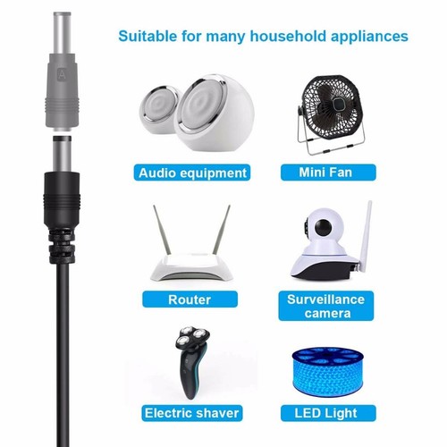 Cavo di alimentazione ricarica jack jack botte 11/8 punte USB 5,5 mm 2,1 mm 3,5 mm 1,35 mm 5 V DC - Foto 7 di 15