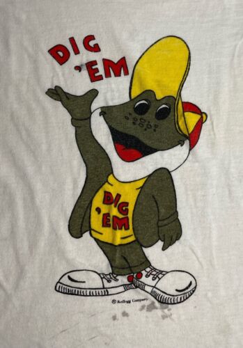 Rare Vintage 70’s Kellogg's Honey Smacks Youth Tee Dig Em Frog Fruit Of Loon USA
