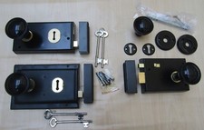 Victorian style 1900s Rim Lock Rim Knob set shed door handles retro bedroom 