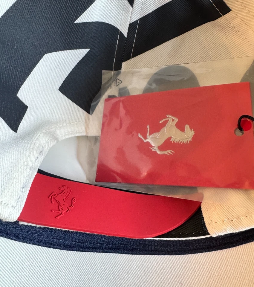 FERRARI MAXI GRAPHIC METAL PRANCING HORSE CAP / WHITE HAT - Image 3 of 4