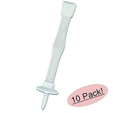  10 Pack Designers Impressions White Light Duty Spring Door Stop 0058