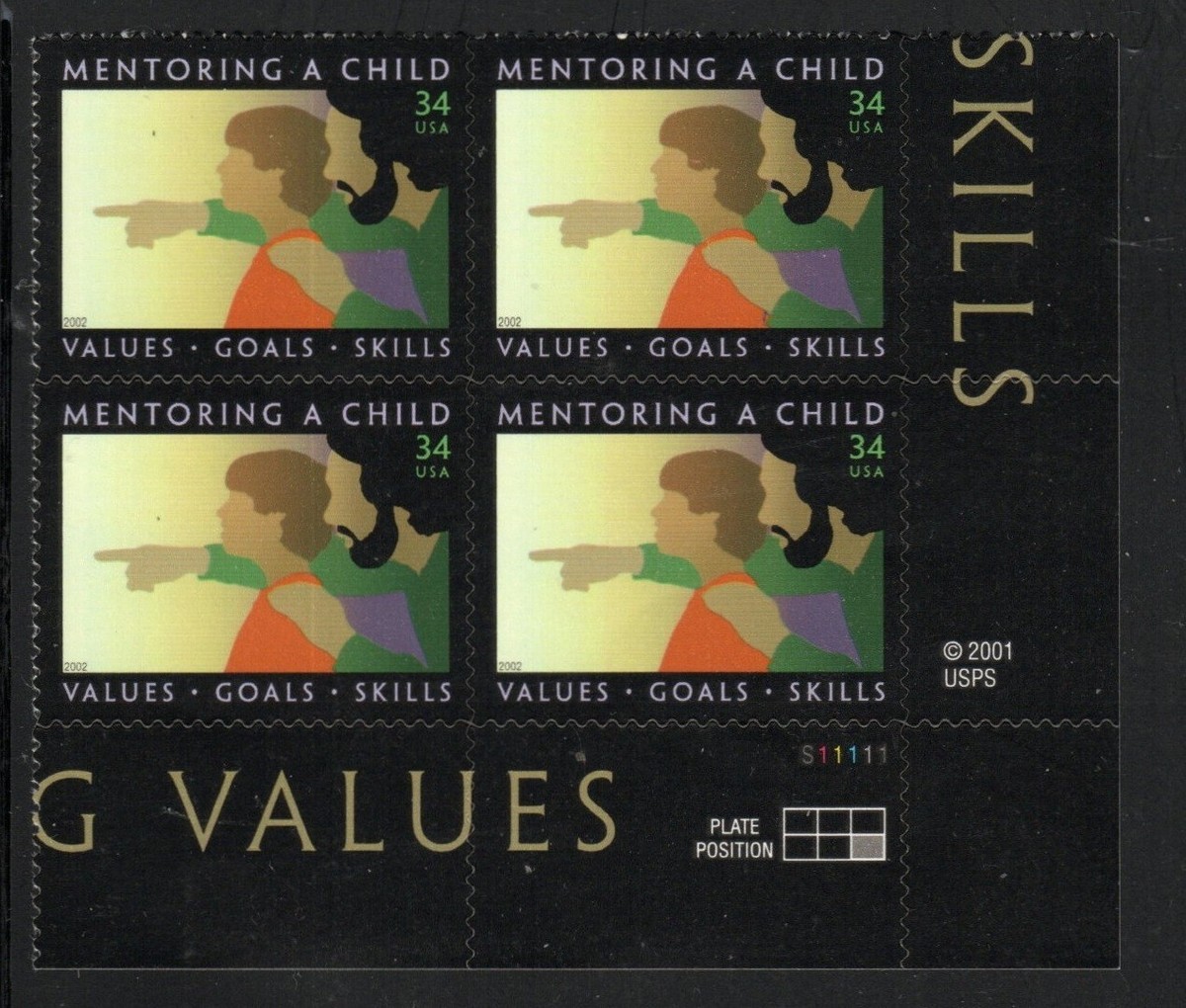 ALLY'S STAMPS US Scott #3556 34c Mentoring a Child - [4] MNH F/VF